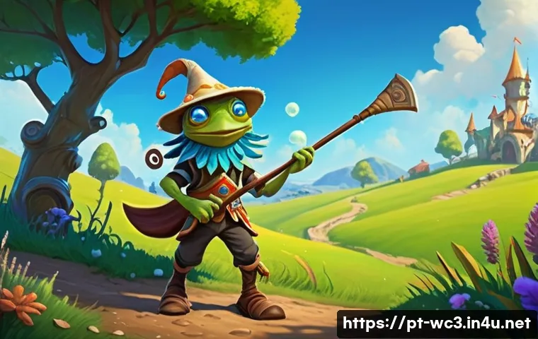 워크래프트3 이스터에그 찾기 - **Prompt 1: A Whimsical Encounter in Azeroth's Fields** "A candid, lighthearted scene featuring ...